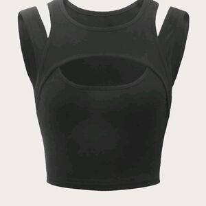 Black Cut-Out Women's Top